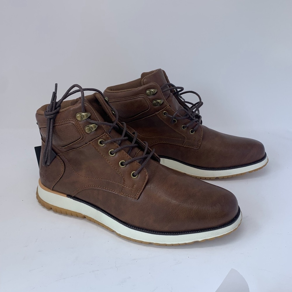 New York & Company Gideon NY1141 Ankle Boots Men's 9 Brown Leather Lace Up 8105